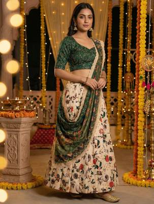 Embroadery Work Printed SemiStitched Lehenga choli 3