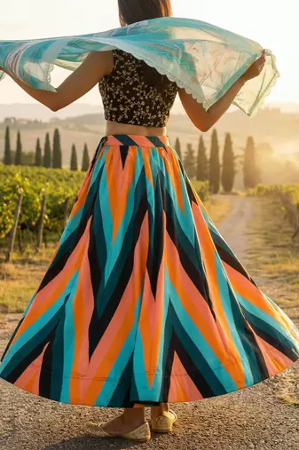 Embroadery Work Printed SemiStitched Lehenga choli