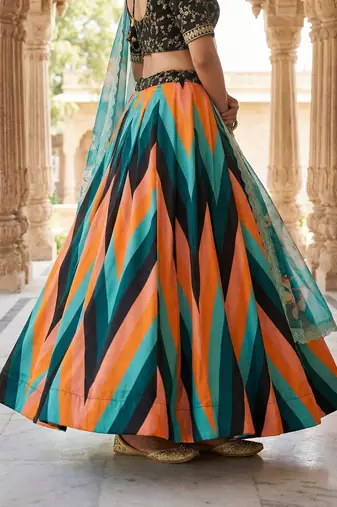 Embroadery Work Printed SemiStitched Lehenga choli
