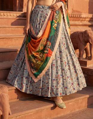 Embroadery Work Printed SemiStitched Lehenga choli 3