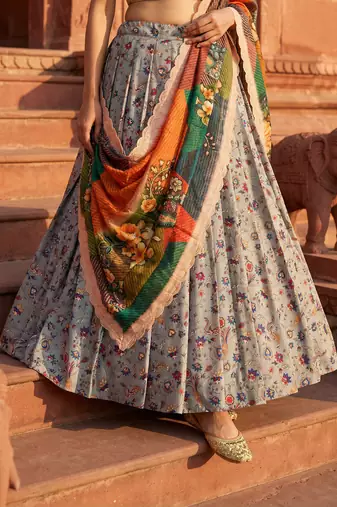 Embroadery Work Printed SemiStitched Lehenga choli
