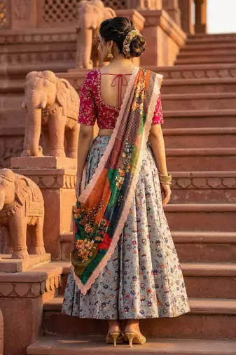 Embroadery Work Printed SemiStitched Lehenga choli