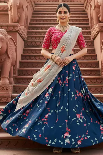 Embroadery Work Printed SemiStitched Lehenga choli