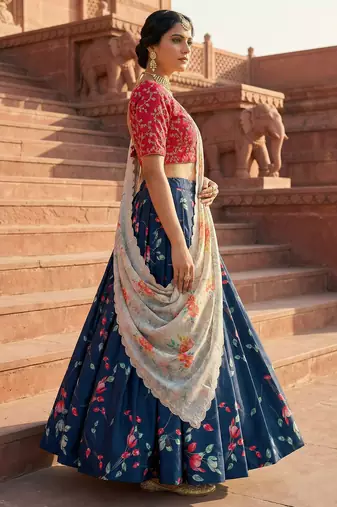 Embroadery Work Printed SemiStitched Lehenga choli