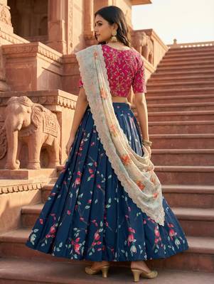 Embroadery Work Printed SemiStitched Lehenga choli 3