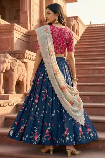 Embroadery Work Printed SemiStitched Lehenga choli