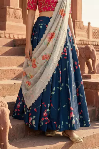 Embroadery Work Printed SemiStitched Lehenga choli