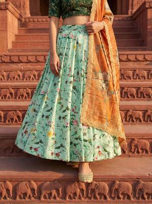 Embroadery Work Printed SemiStitched Lehenga choli 3