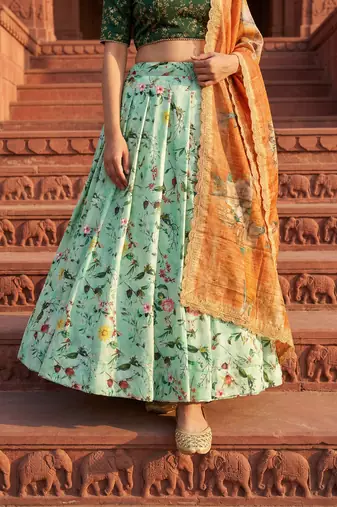 Embroadery Work Printed SemiStitched Lehenga choli