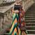 Geomatric Print Satin Semi Stitched Lehenga Choli & Unstitched Blouse With Dupatta