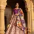 Kalamkari Print Satin Semi Stitched Lehenga Choli & Unstitched Blouse With Dupatta
