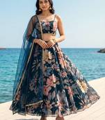 Georgete Floral Printed SemiStitched Lehenga choli