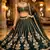 DARK GREEN ZARI-BADLA EMBROIDERY GEORGETTE LEHENGA WITH BLOUSE