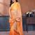 orange gold crush art silk embroidery work saree with multi tone design & roto banglory art silk blouse