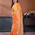 orange gold crush art silk embroidery work saree with multi tone design & roto banglory art silk blouse