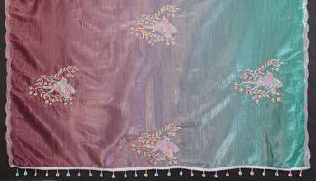 rama gold crush art silk blend embroidery work saree with multi tone design & roto banglory art silk blend blouse 2
