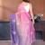 pink lavender gold crush art silk embroidery work saree with multi tone design & roto banglory art silk blouse