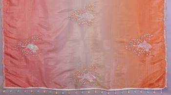 pink orange gold crush art silk blend embroidery work saree with multi tone design & roto banglory art silk blend blouse 2