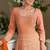 Orange embroidered georgette free size stitched anarkali suit
