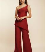 Maroon crepe co-ord set