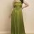 Green silk embroidered dress