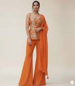 Orange silk brocade co-ord set