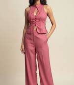 Rose pink chanderi co-ord set