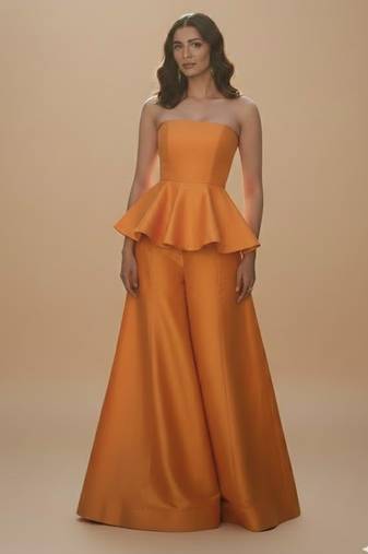 Orange satin co-ord set