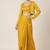 Yellow satin silk lace embroidery co-ord set