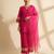 Pink chanderi plain kurta set
