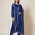 Blue silk plain kurta set