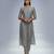 Grey chanderi plain kurta set