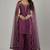Purple silk embroidered kurta set