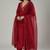 Maroon chanderi embroidered kurta set