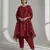 Maroon chanderi embroidered kurta set