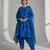 Blue chanderi embroidered kurta set