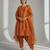 Orange chanderi embroidered kurta set