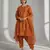 Orange chanderi embroidered kurta set
