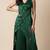 Green satin embroidered kurta set