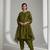 Green chanderi embroidered kurta set