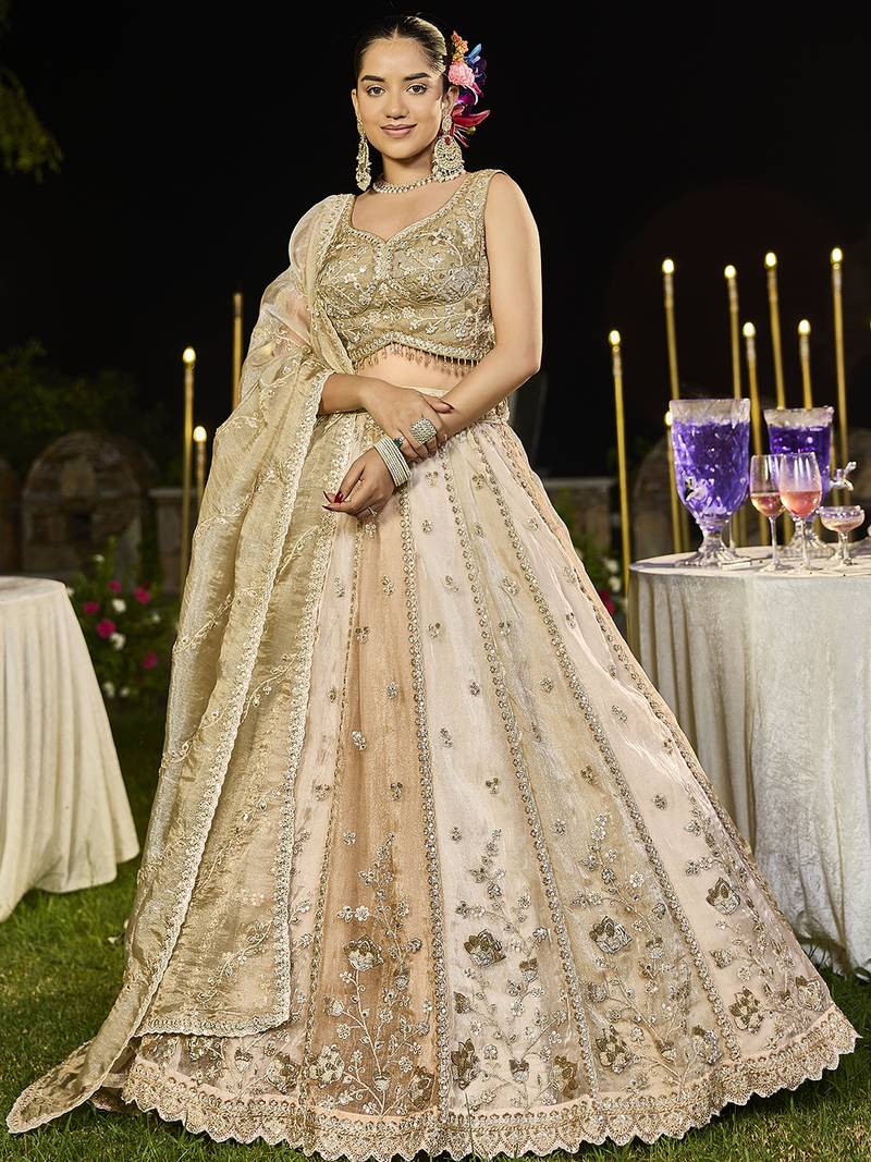 Champagne Gold Designer Lehenga