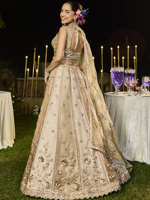 Champagne Gold Designer Lehenga 3