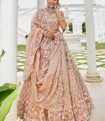 Nude Floral Sequin Lehenga
