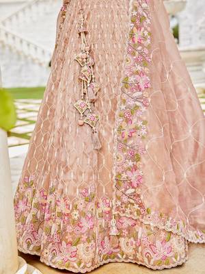 Nude Floral Sequin Lehenga 6