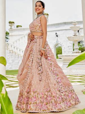 Nude Floral Sequin Lehenga 7