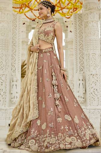 Beige Heritage Lehenga Set