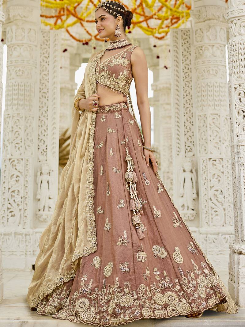 Beige Heritage Lehenga Set