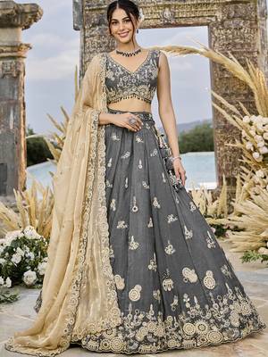 Grey Lehenga Choli Set 1