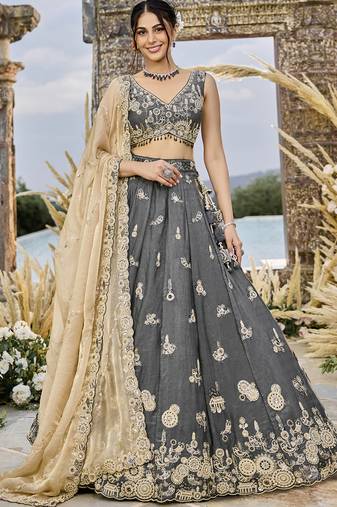 Grey Lehenga Choli Set