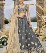Grey Lehenga Choli Set